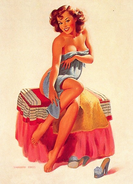 Полуобнаженная красавица в стиле Pin-up